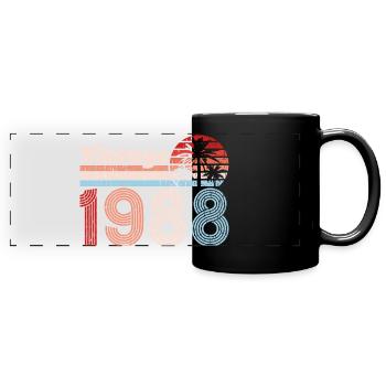 Millésime 1988 Palmiers Rétro Anniversaire - Mug panoramique uni - noir - Devant