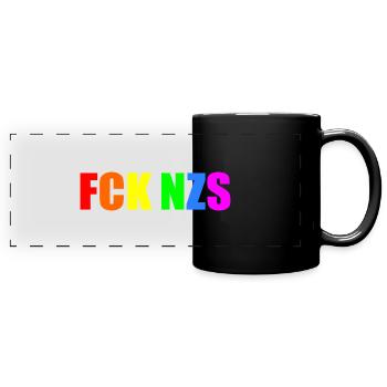 Fck nzs - Panorama-Tasse farbig - Schwarz - Vorne