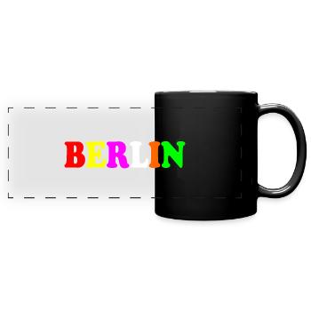 Berlin - Panorama-Tasse farbig - Schwarz - Vorne