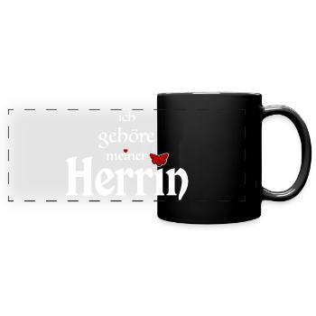 Domina Herrin Eigentum - Panorama-Tasse farbig - Schwarz - Vorne