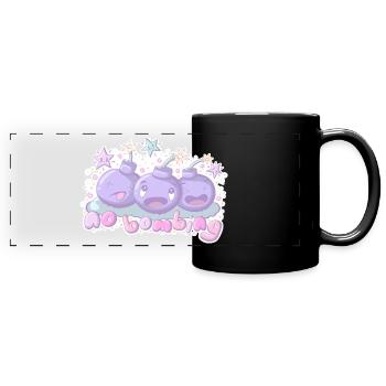 Nein zu Bombenangriffen - Panorama-Tasse farbig - Schwarz - Vorne