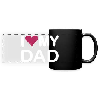 I love my Dad - Panorama-Tasse farbig - Schwarz - Vorne