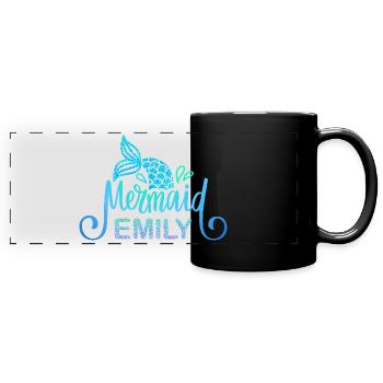 Name shirt Emily with mermaid - Full Colour Panoramic Mug - black - Front