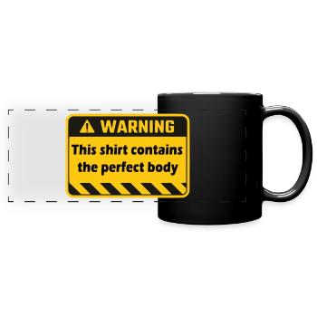 Warning - Full Colour Panoramic Mug - black - Front