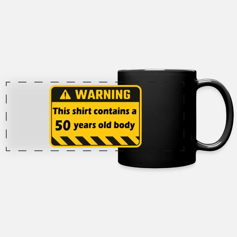 Warning 50 years - Full Colour Panoramic Mug - black