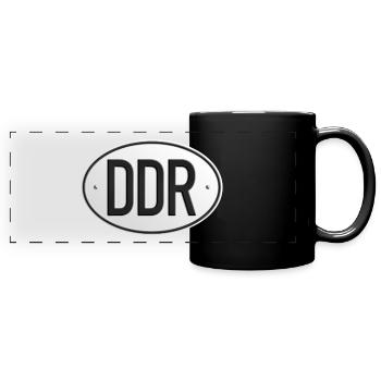 DDR Kennzeichen (realistisch) - Panorama-Tasse farbig - Schwarz - Vorne