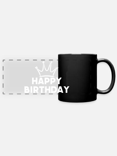 Happy Birthday - Panorama-Tasse farbig - Schwarz