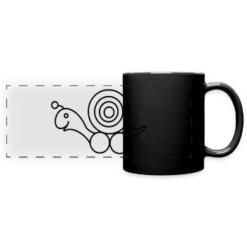 Schnecke - Panorama-Tasse farbig - Schwarz - Vorne