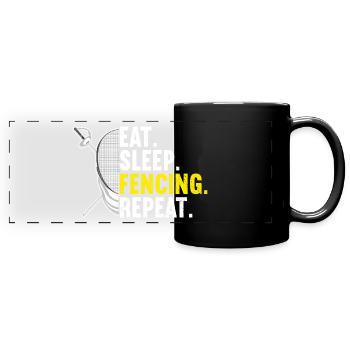 Fechter Fechter - Panorama-Tasse farbig - Schwarz - Vorne