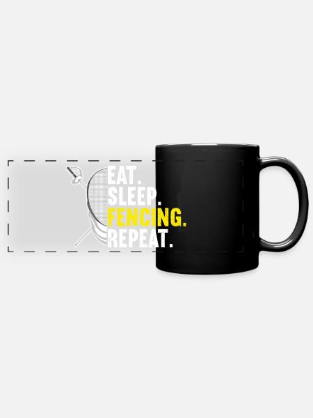 Fechter Fechter - Panorama-Tasse farbig - Schwarz