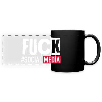 #FUCK SOCIAL MEDIA - Panorama-Tasse farbig - Schwarz - Vorne