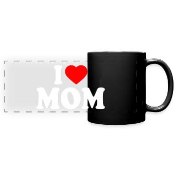 I love mom - Panorama-Tasse farbig - Schwarz - Vorne