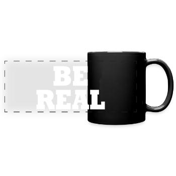 Be real - Panorama-Tasse farbig - Schwarz - Vorne