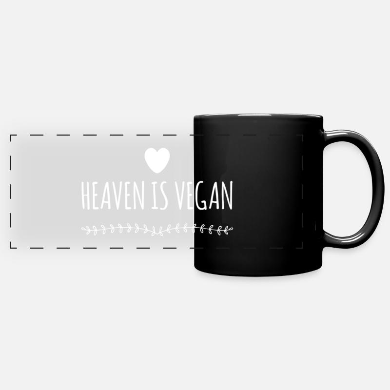 Heaven Is Vegan - Full Colour Panoramic Mug - black