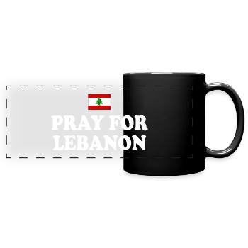 Pray for lebanon - Full Colour Panoramic Mug - black - Front