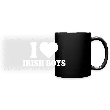I love irish boys - Panorama-Tasse farbig - Schwarz - Vorne