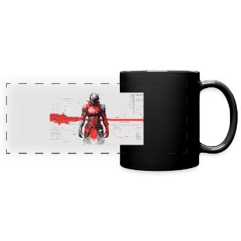 Futuristic Cyber Samurai - Full Colour Panoramic Mug - black - Front
