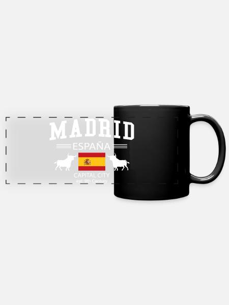 Madrid - Panorama-Tasse farbig - Schwarz