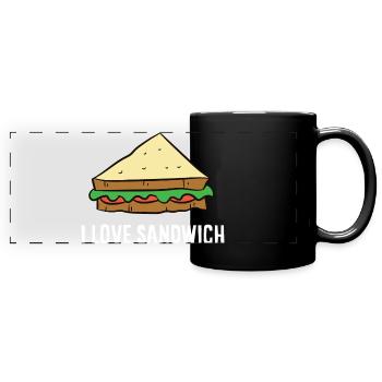 Sandwich - I love sandwich - Panorama-Tasse farbig - Schwarz - Vorne