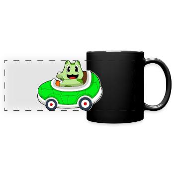 Schildkröte Auto - Panorama-Tasse farbig - Schwarz - Vorne
