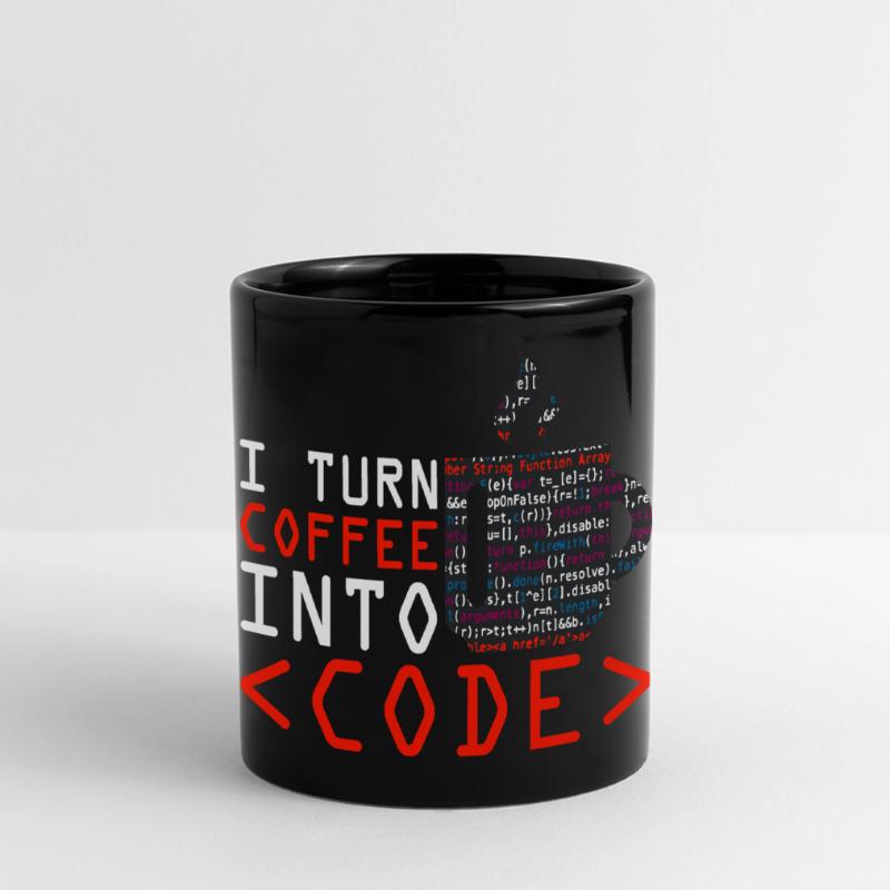 Programmers generate code from coffee Full Colour Panoramic Mug