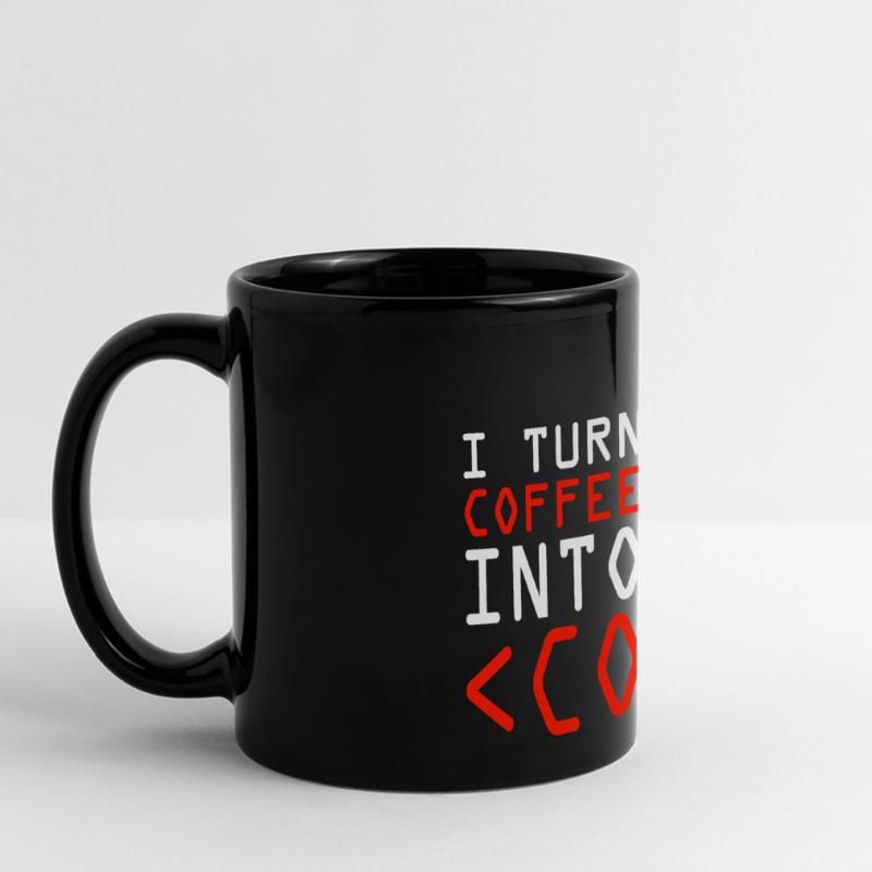 Aus Kaffee Code generieren Programmierer Panorama-Tasse farbig