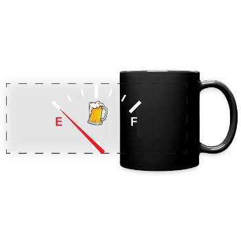 Fun Fuel for Beer Bier Lustiges Design - Panorama-Tasse farbig - Schwarz - Vorne