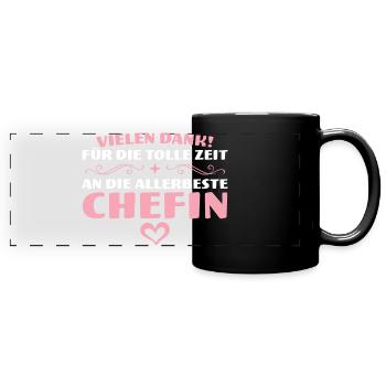 Danke Beste Chefin Abschied Geschenk - Panorama-Tasse farbig - Schwarz - Vorne