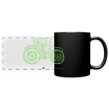 Tractor / tractor / tractor - Full Colour Panoramic Mug - black - Front