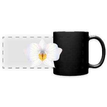 Fleur d’orchidée délicate aux couleurs pastel - Mug panoramique uni - noir - Devant
