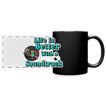 La vie est meilleure avec une bande-son - Mug panoramique uni - noir - Devant