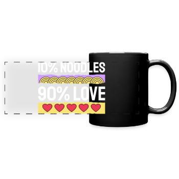 10% Nudeln 90% lieben lustiges Essen Kunst - Panorama-Tasse farbig - Schwarz - Vorne