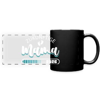 ZUKÜNFTIGE MAMA 2026 Bald Mama Lustig - Panorama-Tasse farbig - Schwarz - Vorne