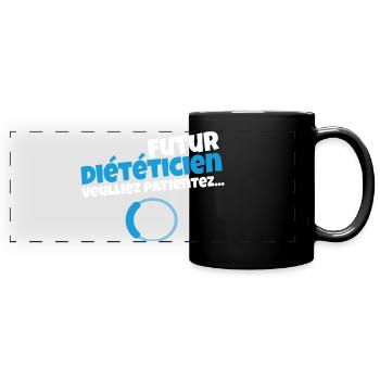 Future dietician – Please wait - Full Colour Panoramic Mug - black - Front