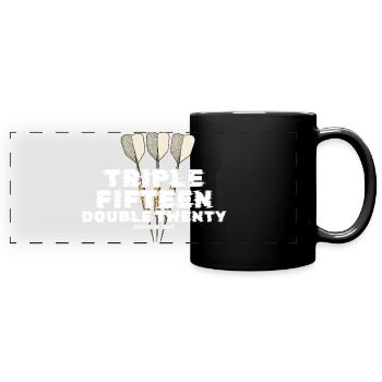Vintage 1985 Darts Checkout - Full Colour Panoramic Mug - black - Front