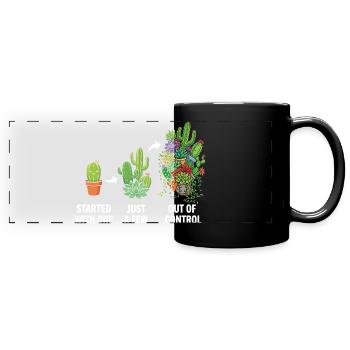 Funny Plant Succulent Cactus Collector - Full Colour Panoramic Mug - black - Front