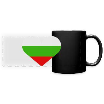 Drapeau bulgare en forme de cœur - Mug panoramique uni - noir - Devant