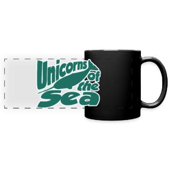 Unicorns of the Sea - Full Colour Panoramic Mug - black - Front