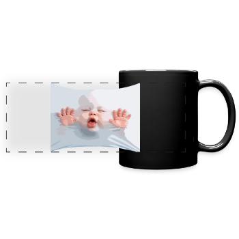 Bébé luxueux en tissu blanc - Mug panoramique uni - noir - Devant