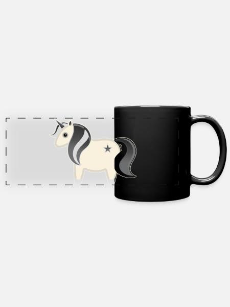 Gothic Kawaii Einhorn - Panorama-Tasse farbig - Schwarz