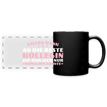 Vielen Dank Beste Kollegin Abschied Rentnerin - Panorama-Tasse farbig - Schwarz - Vorne