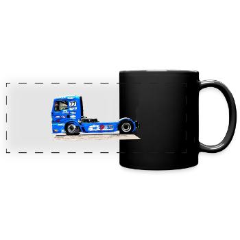 camion de course - Mug panoramique uni - noir - Devant