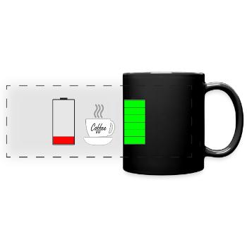 Kaffee - Panorama-Tasse farbig - Schwarz - Vorne