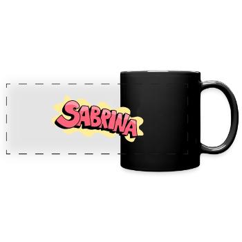 Grafitti Name Sabrina - Panorama-Tasse farbig - Schwarz - Vorne