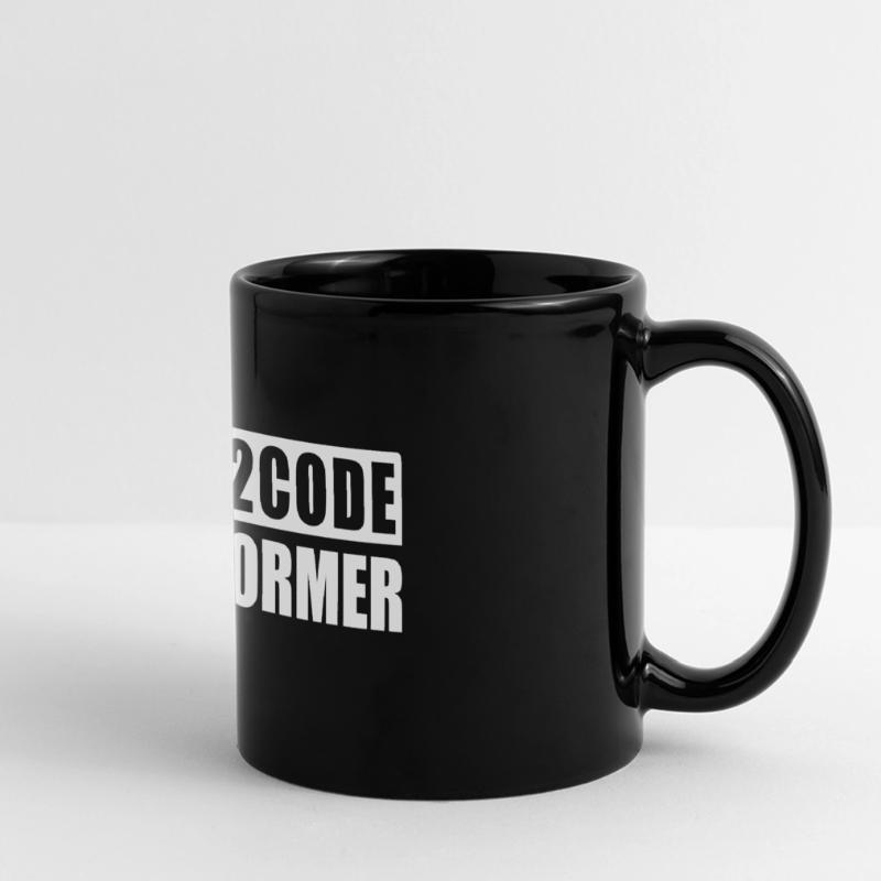 Kaffee 2 Code Transformer Programmierer IT Shirt Panorama-Tasse farbig