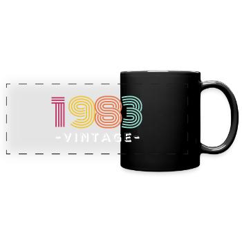 Vintage 1983 - Panorama-Tasse farbig - Schwarz - Vorne