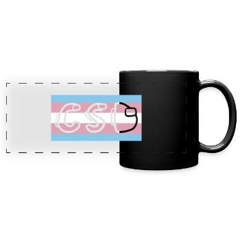 trans pride flag csd - Panorama-Tasse farbig - Schwarz - Vorne
