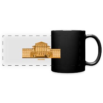 Kassel Rathaus Hessen - Panorama-Tasse farbig - Schwarz - Vorne