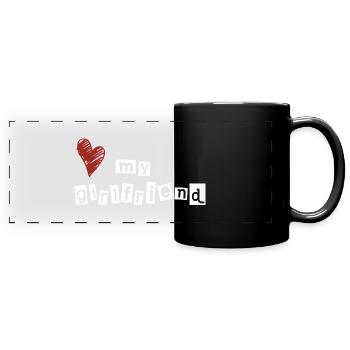 Love my girlfriend - Full Colour Panoramic Mug - black - Front