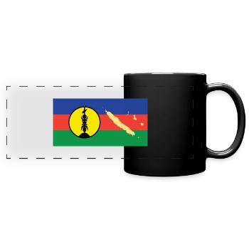 cadeau design kanak drapeau Nouvelle Calédonie - Mug panoramique uni - noir - Devant